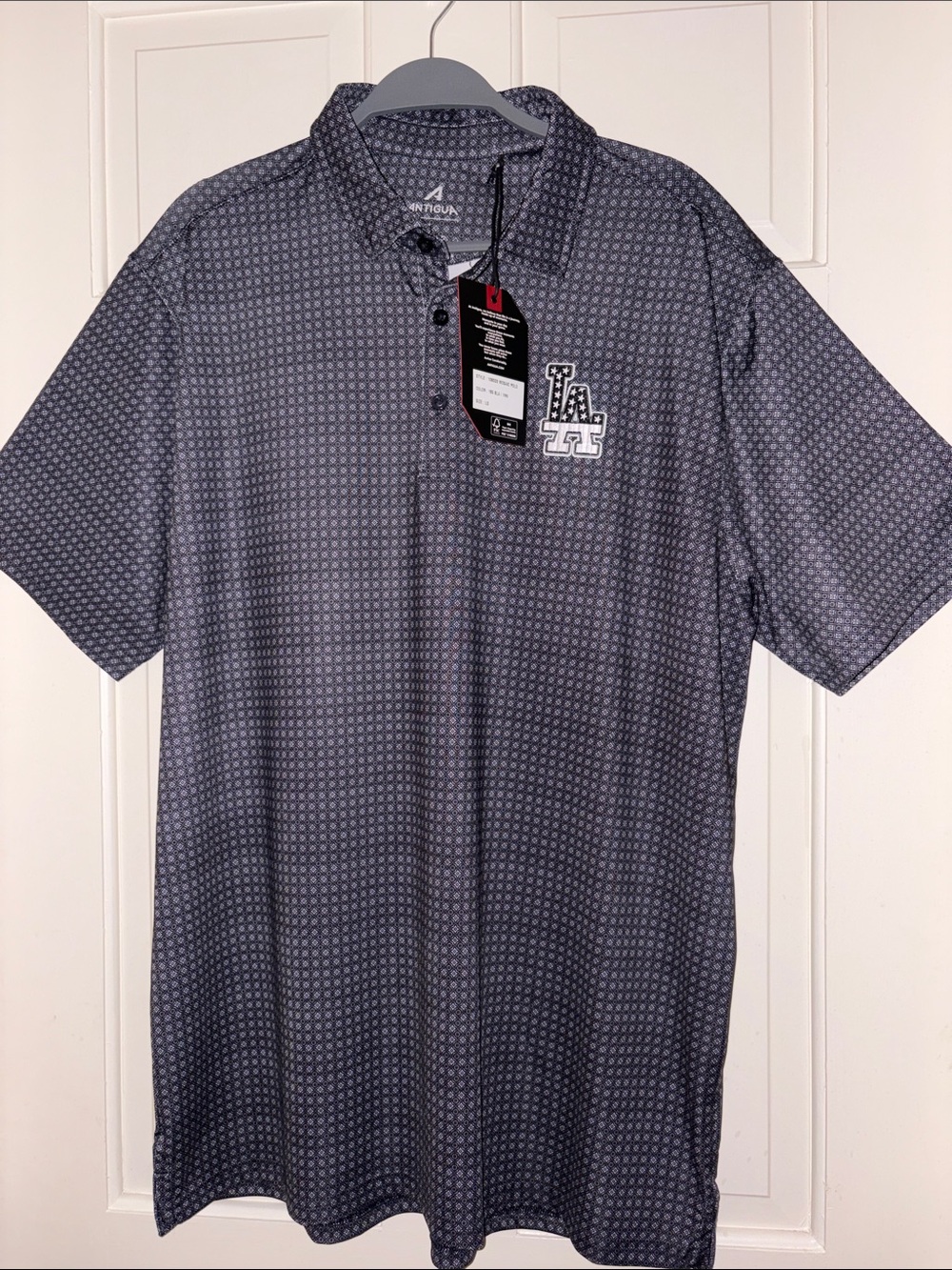 Antigua Los Angeles Dodgers Mosaic  Patterned Performance Polo